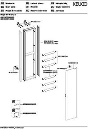 Keuco Spiegelschrank ROYAL MODULAR 2.0 Breite 350mm Höhe 1600mm Tiefe 160mm