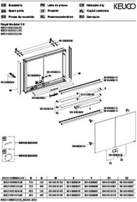 Keuco Spiegelschrank ROYAL MODULAR 2.0 Breite 900mm Höhe 700mm Tiefe 120mm