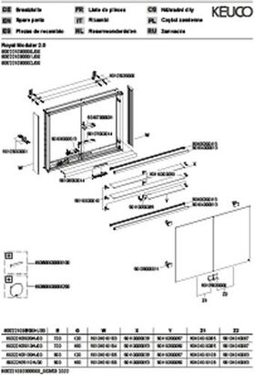 Keuco Spiegelschrank ROYAL MODULAR 2.0 Breite 900mm Höhe 700mm Tiefe 120mm