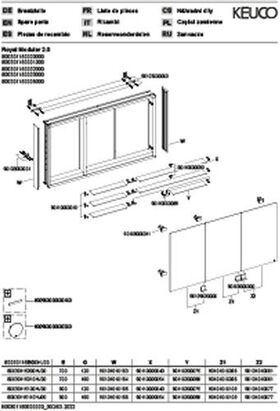 Keuco Spiegelschrank ROYAL MODULAR 2.0 Breite 1500mm Höhe 900mm Tiefe 120mm