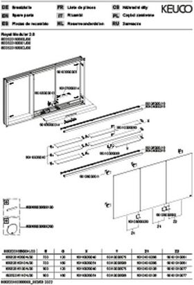 Keuco Spiegelschrank ROYAL MODULAR 2.0 Breite 1500mm Höhe 700mm Tiefe 120mm