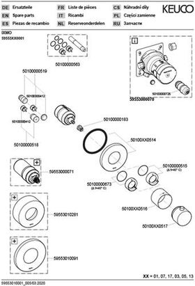 Keuco Thermostatarmatur IXMO UP Rosette rund ES-fin