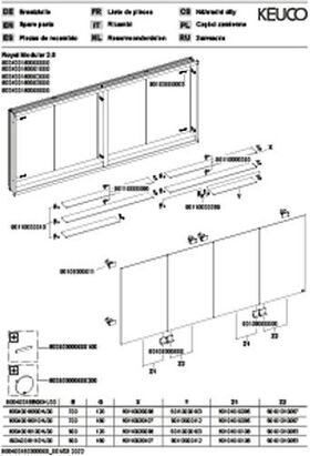 Keuco Spiegelschrank ROYAL MODULAR 2.0 Breite 1800mm Höhe 700mm Tiefe 120mm