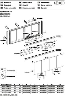 Keuco Spiegelschrank ROYAL MODULAR 2.0 Breite 2000mm Höhe 900mm Tiefe 120mm