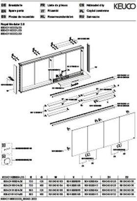 Keuco Spiegelschrank ROYAL MODULAR 2.0 Breite 1900mm Höhe 700mm Tiefe 120mm