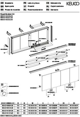 Keuco Spiegelschrank ROYAL MODULAR 2.0 Breite 1600mm Höhe 900mm Tiefe 160mm