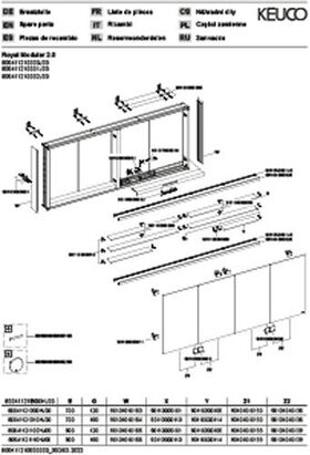 Keuco Spiegelschrank ROYAL MODULAR 2.0 Breite 2100mm Höhe 900mm Tiefe 160mm