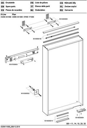 Keuco Lichtspiegel X-LINE 460x850x105mm Inox