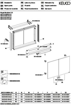 Keuco Spiegelschrank ROYAL MODULAR 2.0 Breite 900mm Höhe 700mm Tiefe 120mm