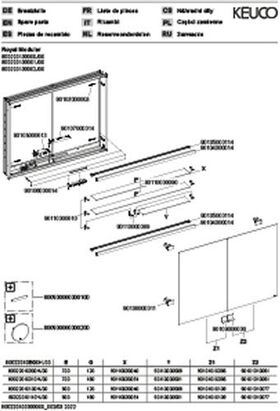 Keuco Spiegelschrank ROYAL MODULAR 2.0 Breite 1000mm Höhe 700mm Tiefe 120mm