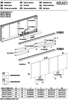 Keuco Spiegelschrank ROYAL MODULAR 2.0 Breite 1700mm Höhe 900mm Tiefe 160mm