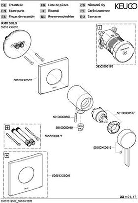 Keuco Einhebel-Brausemischer-Set IXMO_so UP m Schlauchanschluss vc