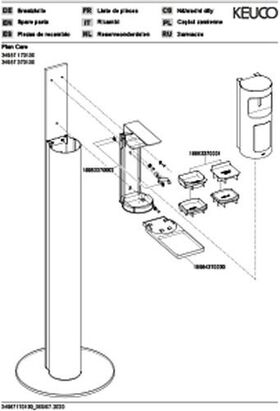 Keuco Desinfektionsmittelspender PLAN m Fenster u abn. Tropfschale sw