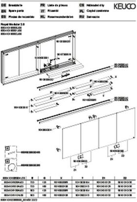 Keuco Spiegelschrank ROYAL MODULAR 2.0 Breite 1900mm Höhe 900mm Tiefe 160mm