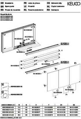 Keuco Spiegelschrank ROYAL MODULAR 2.0 Breite 1050mm Höhe 700mm Tiefe 120mm