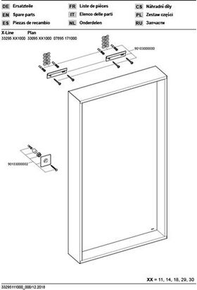 Keuco Kristallspiegel X-LINE 460x850x105mm anthrazit