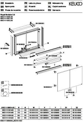 Keuco Spiegelschrank ROYAL MODULAR 2.0 Breite 1100mm Höhe 700mm Tiefe 160mm