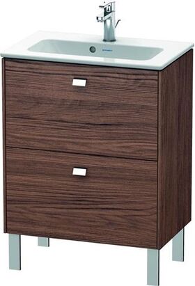 Duravit WT-Unterbau BRIOSO COMPACT Griffe chr 683x620x389mm nussbaum dunkel