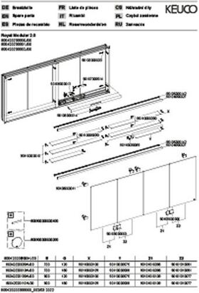 Keuco Spiegelschrank ROYAL MODULAR 2.0 Breite 2000mm Höhe 900mm Tiefe 160mm