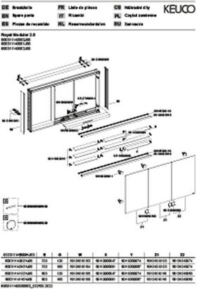 Keuco Spiegelschrank ROYAL MODULAR 2.0 Breite 1400mm Höhe 700mm Tiefe 120mm