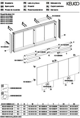 Keuco Spiegelschrank ROYAL MODULAR 2.0 Breite 1600mm Höhe 700mm Tiefe 120mm