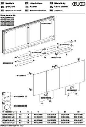 Keuco Spiegelschrank ROYAL MODULAR 2.0 Breite 2000mm Höhe 700mm Tiefe 120mm