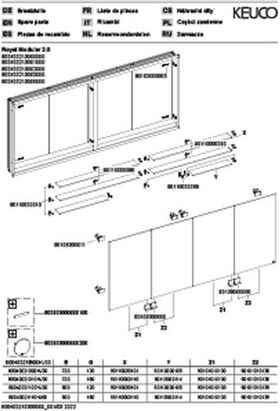 Keuco Spiegelschrank ROYAL MODULAR 2.0 Breite 2100mm Höhe 900mm Tiefe 120mm