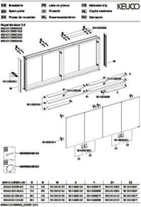 Keuco Spiegelschrank ROYAL MODULAR 2.0 Breite 2000mm Höhe 700mm Tiefe 120mm