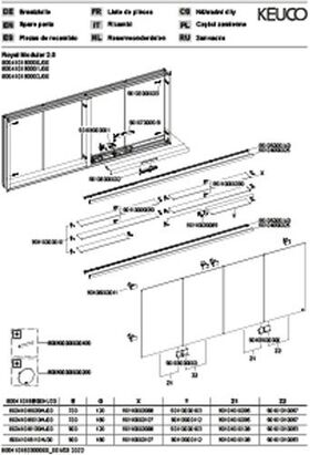 Keuco Spiegelschrank ROYAL MODULAR 2.0 Breite 1800mm Höhe 900mm Tiefe 120mm