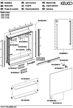 Keuco Spiegelschrank ROYAL LUMOS DALI, Anschlag rechts 650x735x165mm