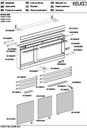 Keuco Spiegelschrank EDITION 400 Vorb Sp-hzg 1410x650x167mm si-gb-elo A++