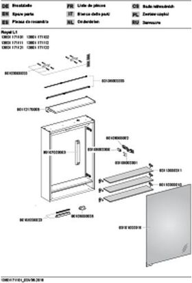 Keuco Spiegelschrank ROYAL L1 Vorb 500x742x150mm Ans re 1 Schubk . A++