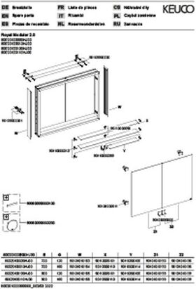 Keuco Spiegelschrank ROYAL MODULAR 2.0 Breite 1050mm Höhe 900mm Tiefe 120mm