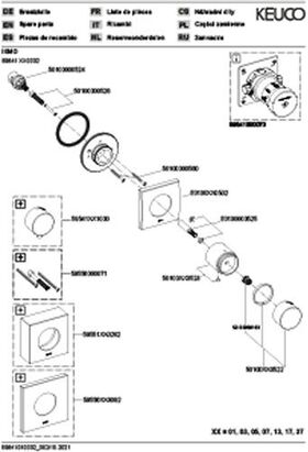 Keuco Absperrventil IXMO UP f 1 Verbr Rosette eckig sw ma