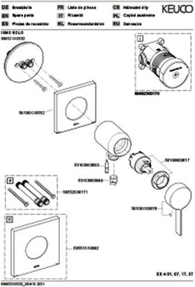 Keuco EH-Brausemischer IXMO_solo Pure UP m Schlauchans. Ros eckig sw ma