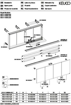 Keuco Spiegelschrank ROYAL MODULAR 2.0 Breite 1800mm Höhe 700mm Tiefe 120mm