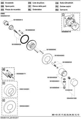 Keuco Umstellventil IXMO UP f 3 Verbr Rosette rund sw ma