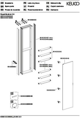 Keuco Spiegelschrank ROYAL MODULAR 2.0 Breite 350mm Höhe 1600mm Tiefe 160mm