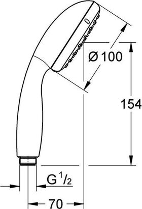 Grohe Handbrause TEMPESTA 100 100mm m Durchfl-konst 9,5 l/min chr