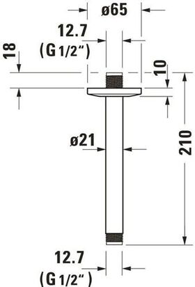 Duravit Deckenanschluss rd Ros 200mm Anschlussgröße DN 15 chrom