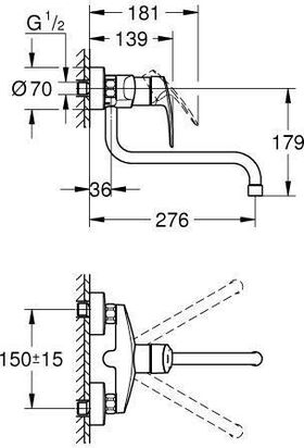 Grohe EH-Spültischbatterie EUROSMART 1/2Zoll chr