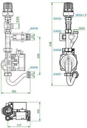 OV Vorlauftemperatur-Regelmodul für Regudis W-HTE (Pumpe Grundfos)