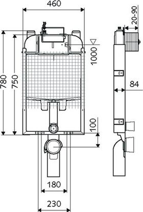 Schell WC-Montagemodul MONTUS C-N 80 Nassbau mit UP-Spülkasten 80mm