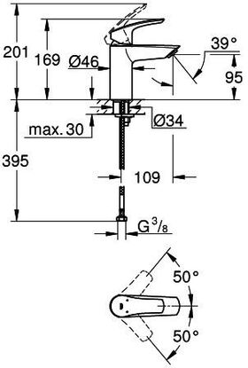 Grohe EH-WTbatt EUROSMART 1/2Zoll S-Size chr