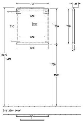 V&B Spiegel MORE TO SEE 700x750x50/130mm