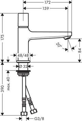 HG Select-Waschtischmischer METROPOL 100 DN 15 chrom