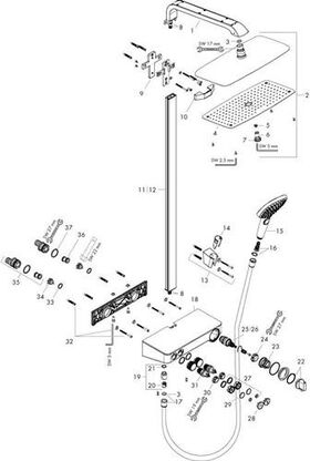 Showerpipe RAINDANCE SELECT E 360 1jet DN 15 m ShowerTablet Sel 300 weiß/chrom