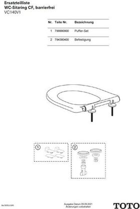 TOTO Puffer-Set + 2mm, für WC-Sitz CF barrierefrei