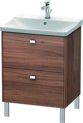 Duravit Waschtischunterbau BRIOSO Griffe chr 691x620x479mm nussbaum natur