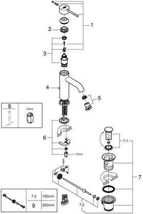 GROHE Einhand-Waschtischbatterie Essence 1/2Zoll S-Size chr